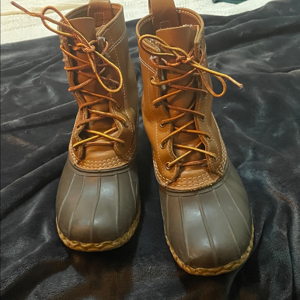 L.L. Bean Leather Duck Boots - Brown and Tan